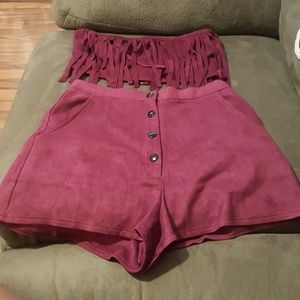 Two piece set ,high waist shorts